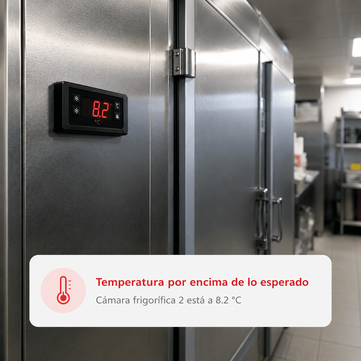 Incidencia de temperatura por encima de rango en una cámara frigorífica